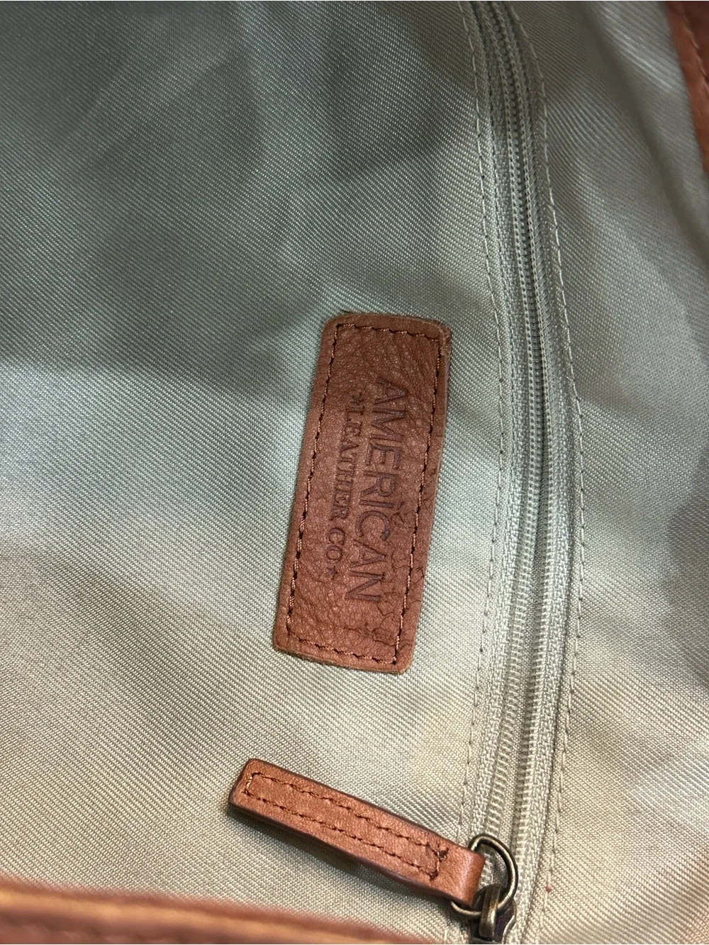 American Leather Co. Cognac Brown Genuine Leather Tote Shoulder Bag